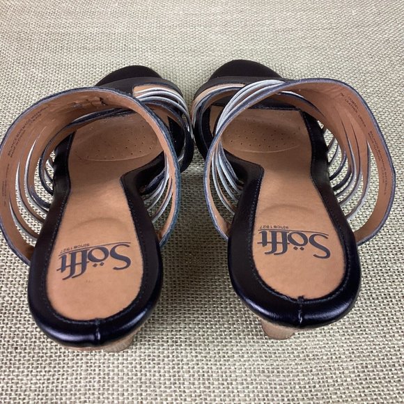 Softt Leather Wedges Slip On Sandals - Picture 9 of 13